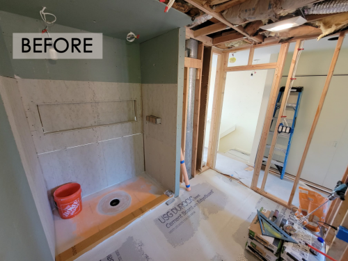  Bathroom Remodel Under Construction dRemodeling