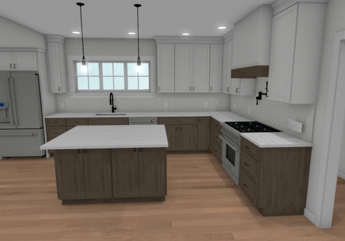  Rendering earthy wood white transitional kitchen pro style faucet