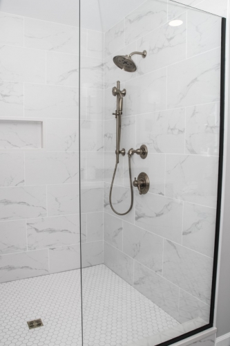  Walk In Shower Marble Porcelain Shower Tile Bathroom Remodel dRemodeling