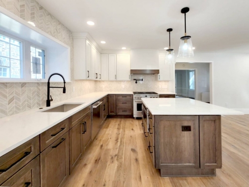 earthy wood white transitional kitchen pot filler faucet