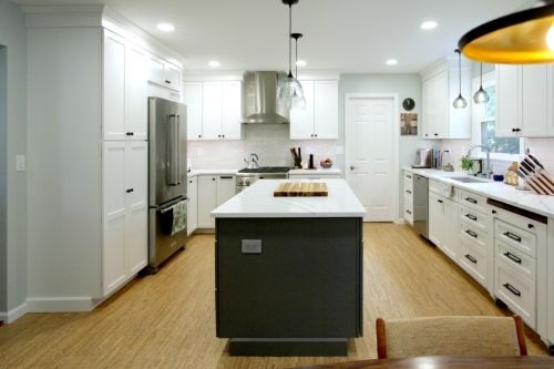 resilient kitchen white shaker sea salt wall color